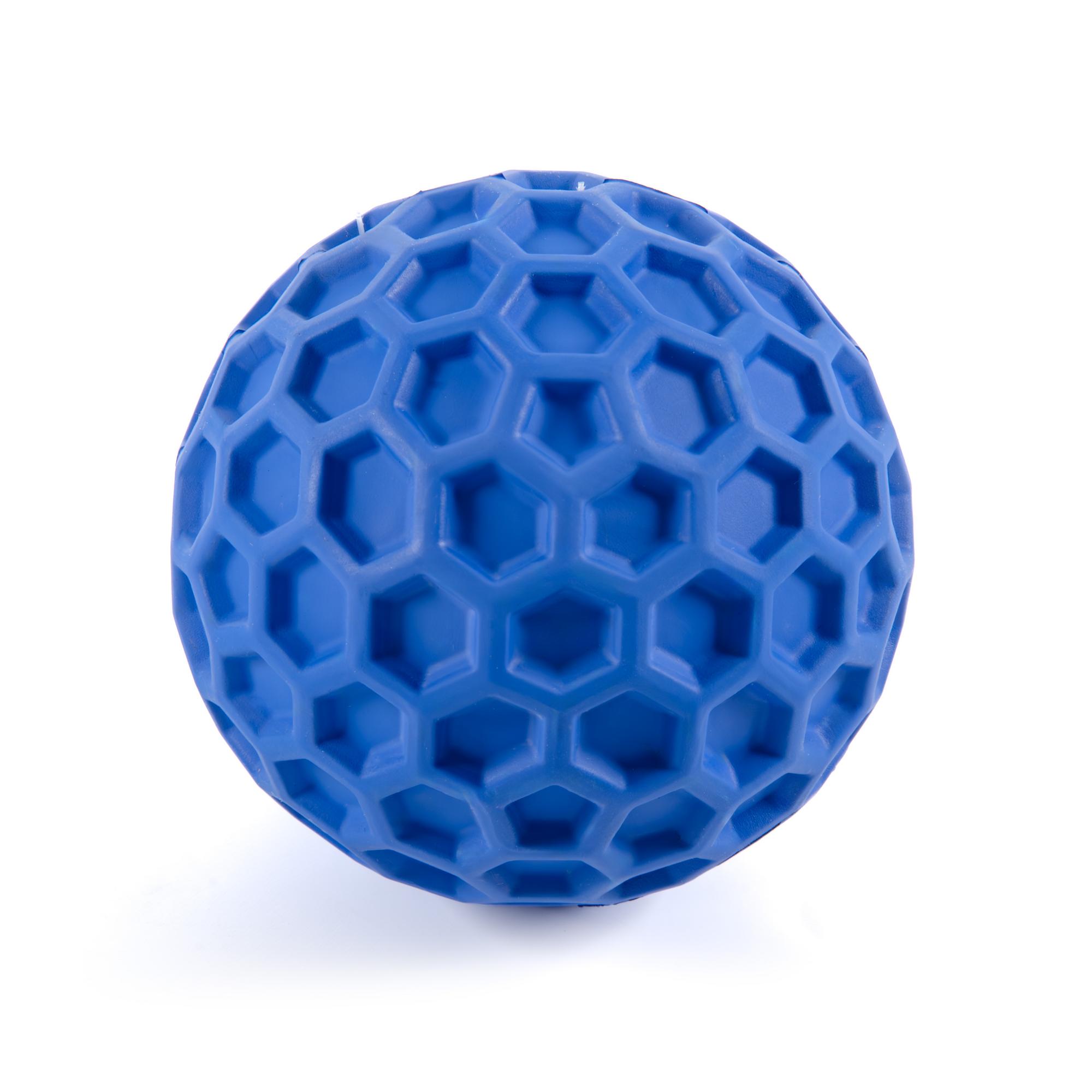 SkyRus Игрушка для собак резиновая "Шестигранный мячик" синий