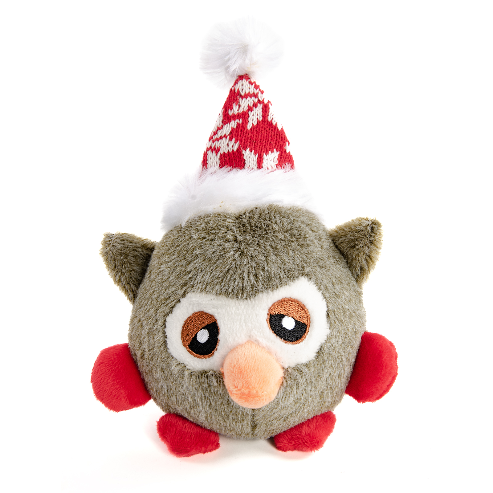 EliteDog Игрушка для собак плюшевая с пищалкой "Сова", серая