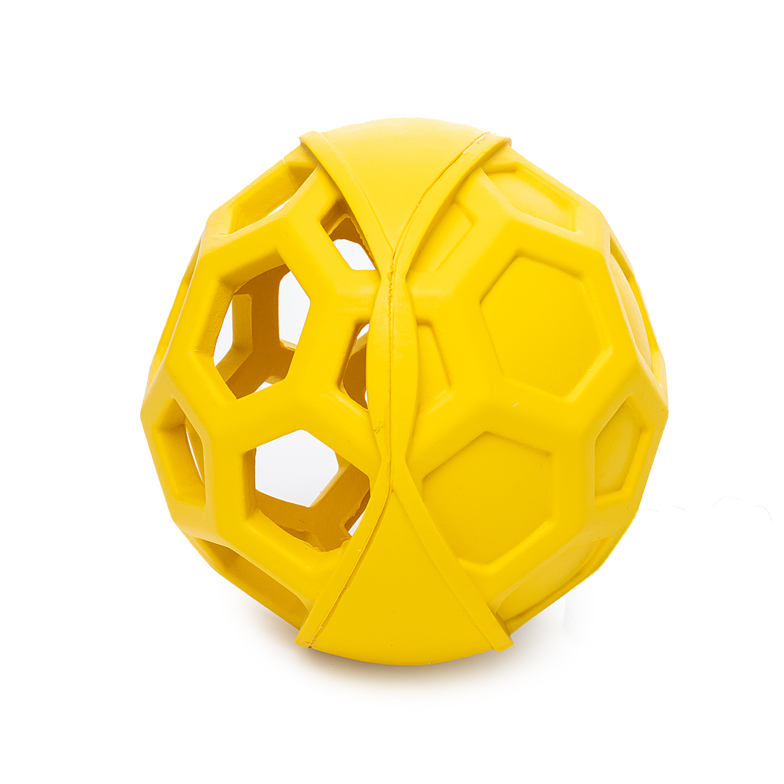 DUVO+ Игрушка для собак резиновая "Мяч с сотами", жёлтая