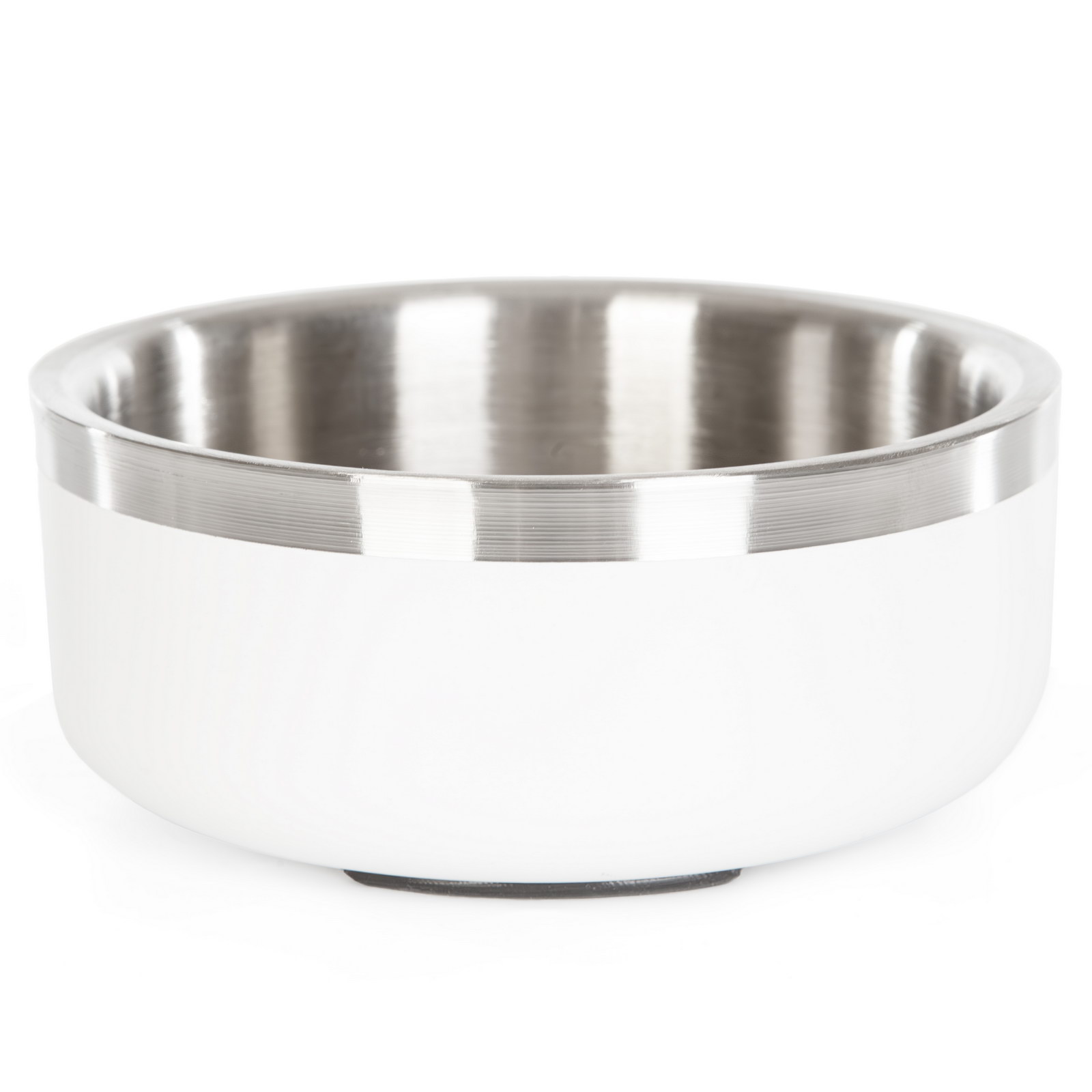 ZooZooZoo Миска для животных металлическая с двойными стенками, белая, 400мл