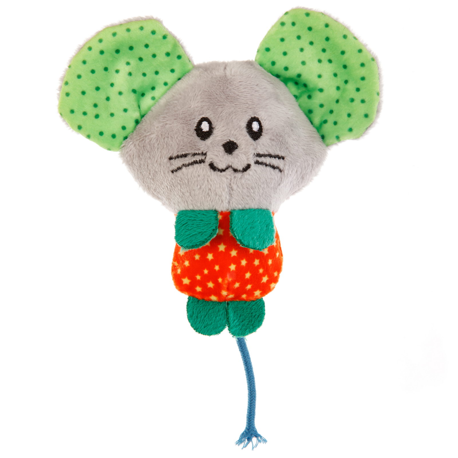 ZooZooZoo Игрушка для кошек с кошачьей мятой "Большая мышь", разноцветная