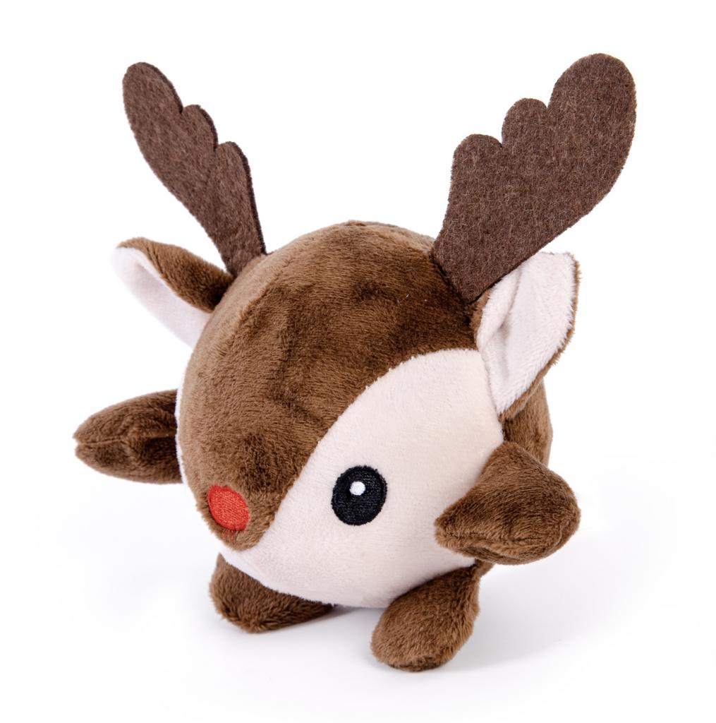 EliteDog Игрушка для собак плюшевая с пищалкой "Олень", коричневая