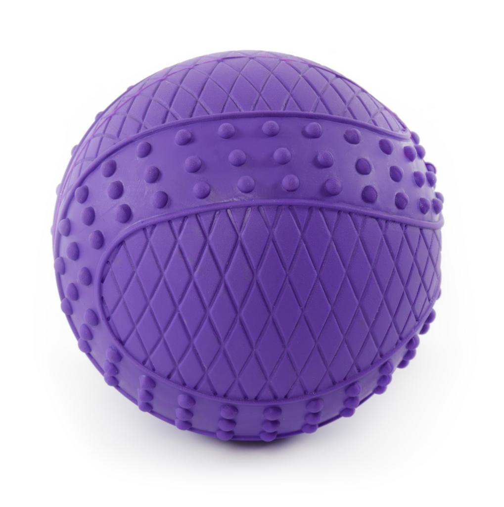 SkyRus Игрушка для собак резиновая "Мяч с пищалкой", фиолетовая, 6.2см