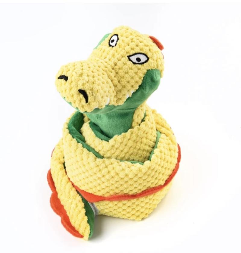 Игрушка Mr.Kranch для собак Змейка с карманами под лакомство 96 см желтая