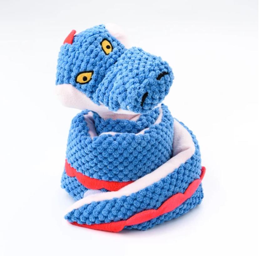 Игрушка Mr.Kranch для собак Змейка с карманами под лакомство 96 см синяя