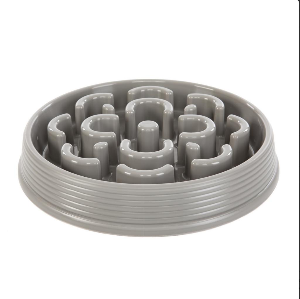 TARHONG Миска для медленного поедания корма "Slow Chow", серая, 24.6х4см/700мл