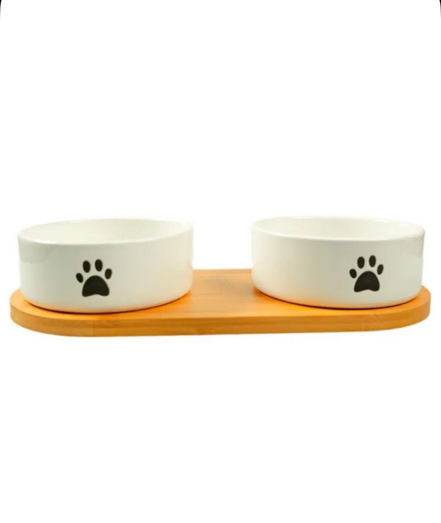 Миски на бамбуковой подставке Mr.Kranch 2x350 мл