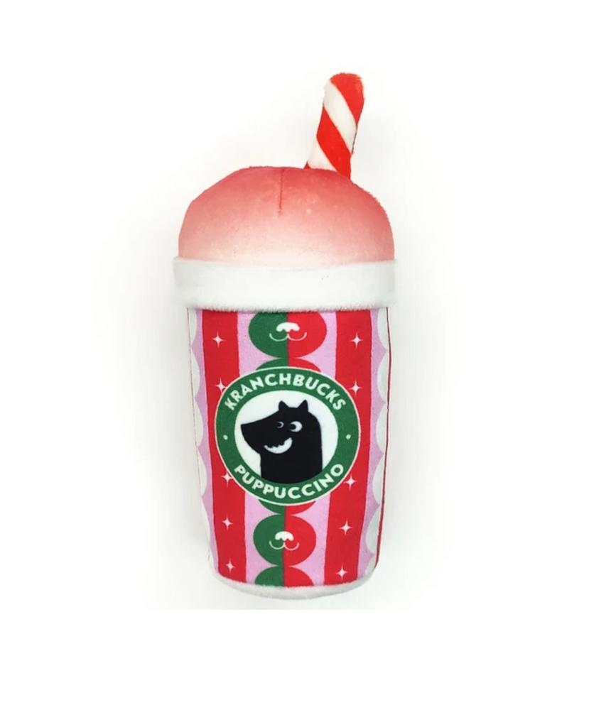 Игрушка Mr.Kranch для собак Капучино Kranchbucks с пищалкой и хрустящей трубочкой новогодняя серия