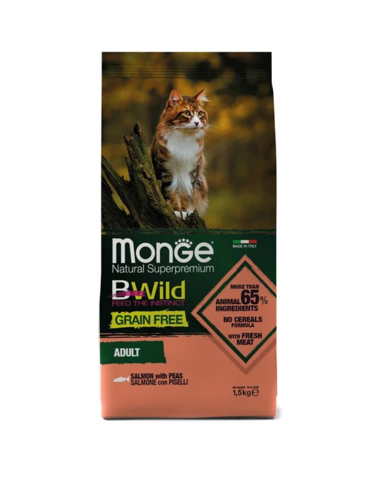 Сухой корм Monge Cat BWild GRAIN FREE для кошек, из лосося, беззерновой, 1,5 кг