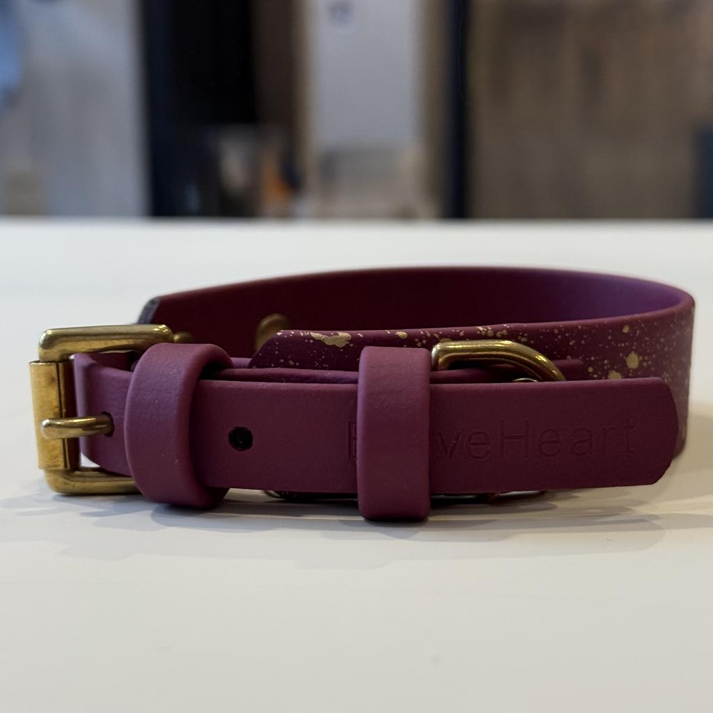 Ошейник "селёдка" из биотана винный