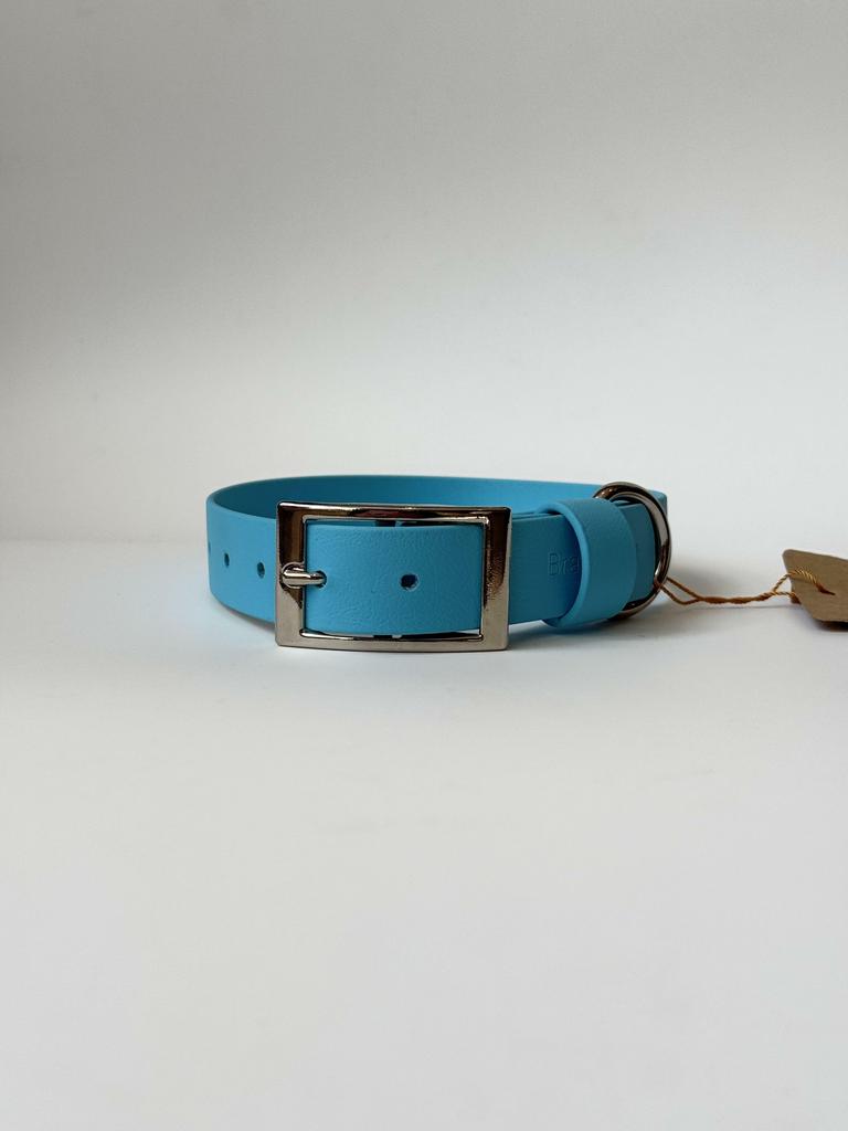 Ошейник классический из биотана голубой 36 – 45 см