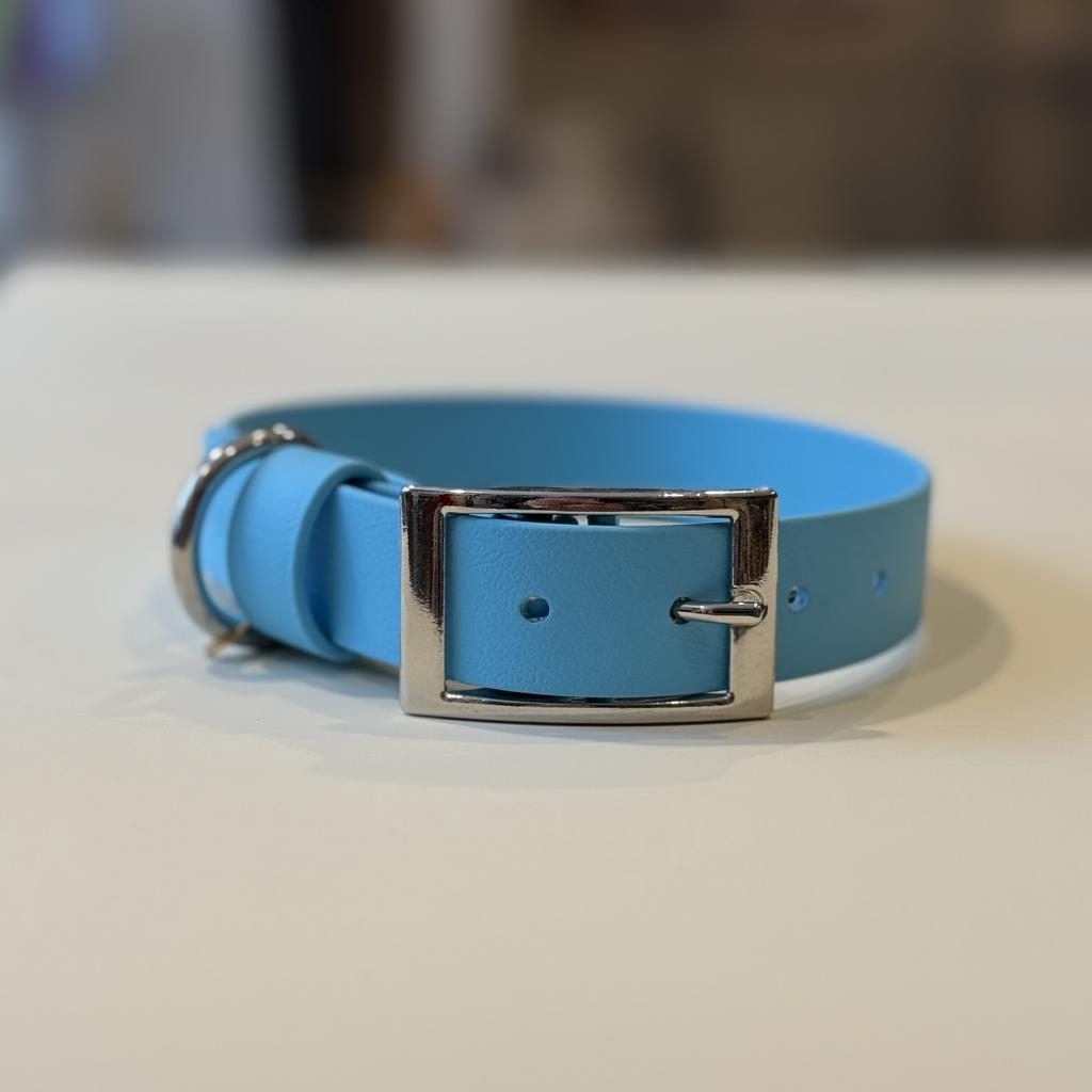 Ошейник классический из биотана голубой