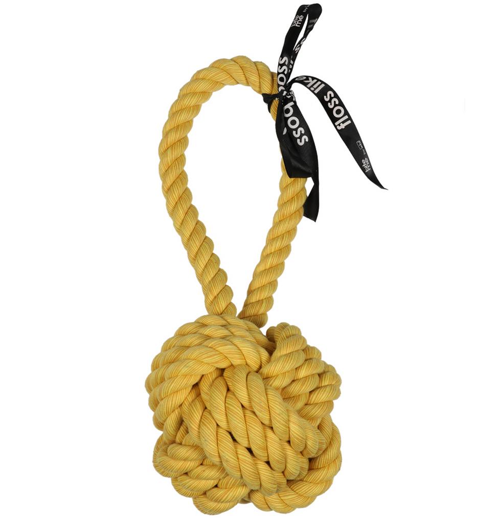 EBI Игрушка для собак веревочная c петлёй "Bite me", жёлтая, 28см (Нидерланды)
