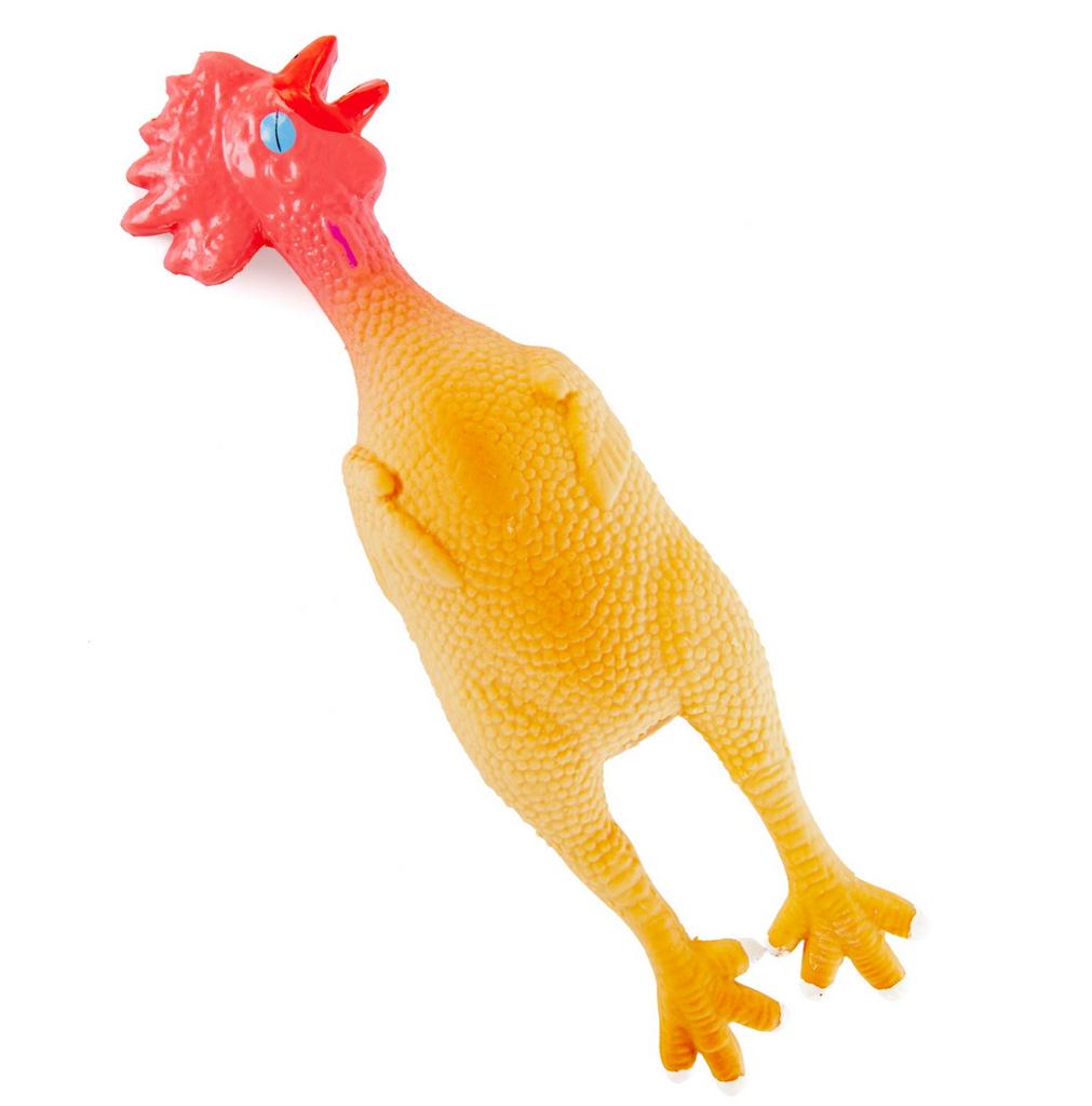 DUVO+ Игрушка для собак латексная "Курица" с пищалкой, оранжевая, 26см (Бельгия)