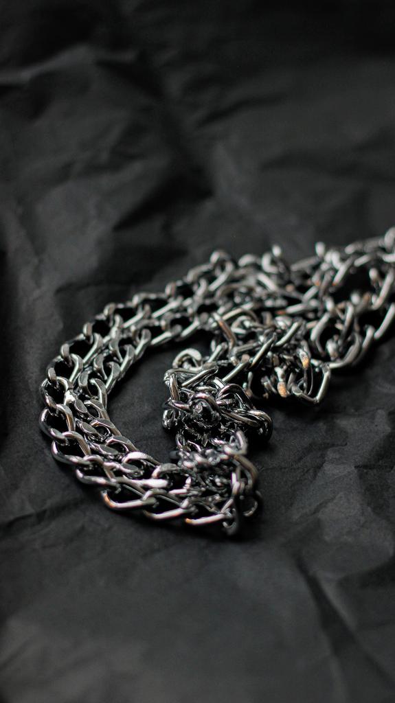 DUVO+ Ошейник для собак металлический, двойная цепь, хром, 50см (Бельгия)