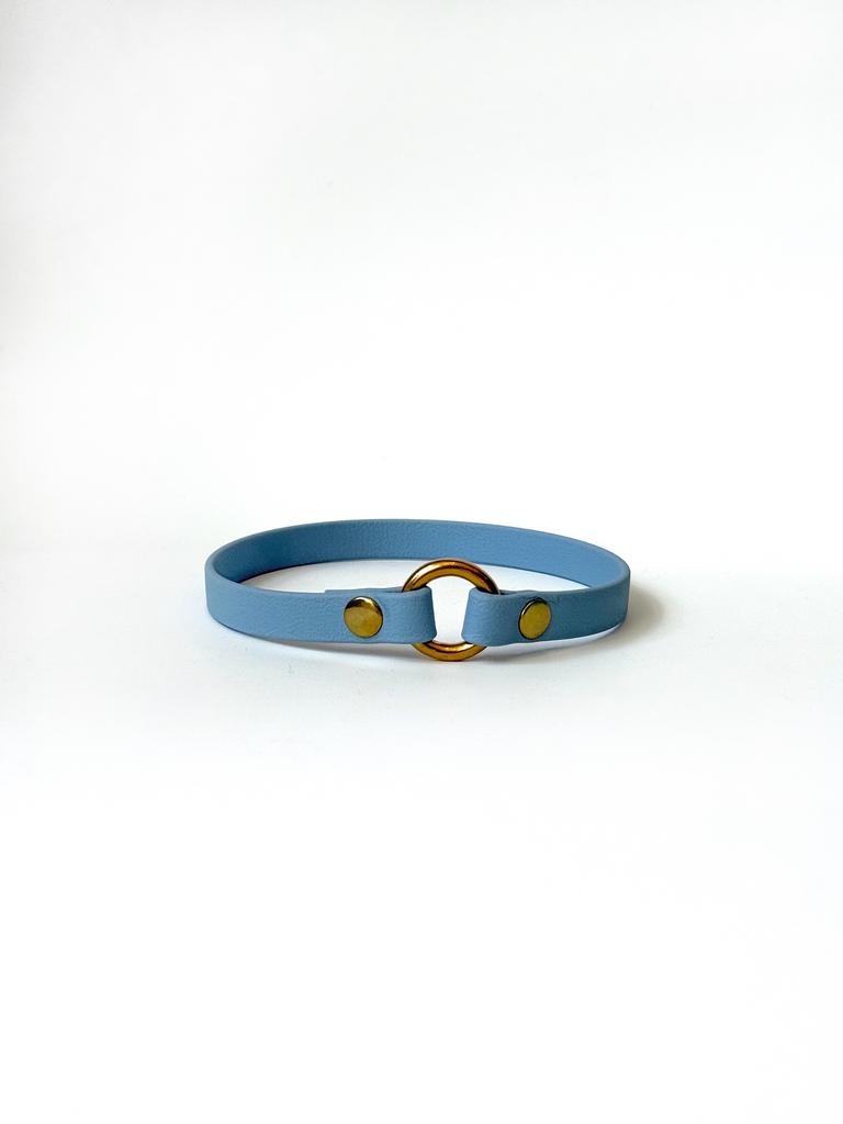 Шнурок для адресника из биотана голубой 39 см