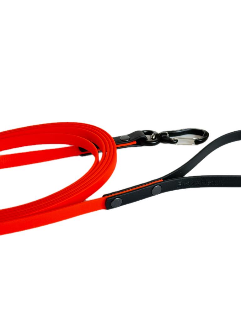 Биотановый поводок оранжевый+чёрный 3 м