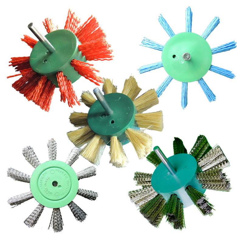 Щетки стальные / нейлоновые дисковые Д100 по дереву для дрелей (тг-202)