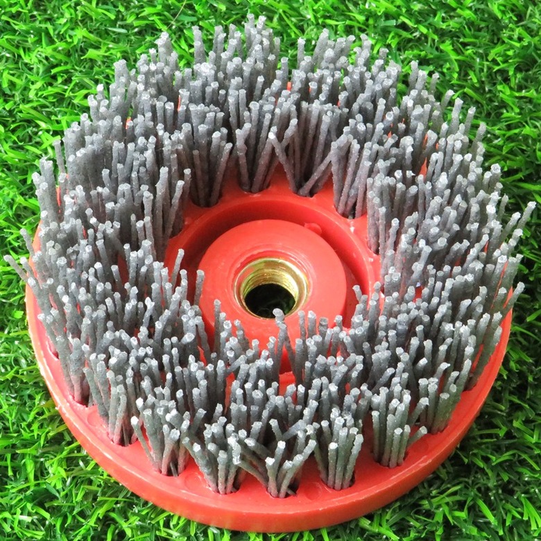 Щетки нейлоновые чашечные Д110*M14, ворс полимер абразив P60 по дереву для УПМ УШМ (болгарка) (тг-170)