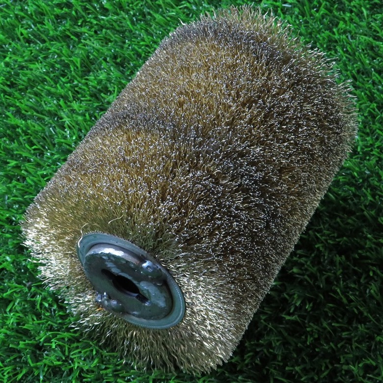 Щетка спиральная для Makita 9741, Д100*120*12,7+2 отв, ворс гофр латунир-я сталь 0,30