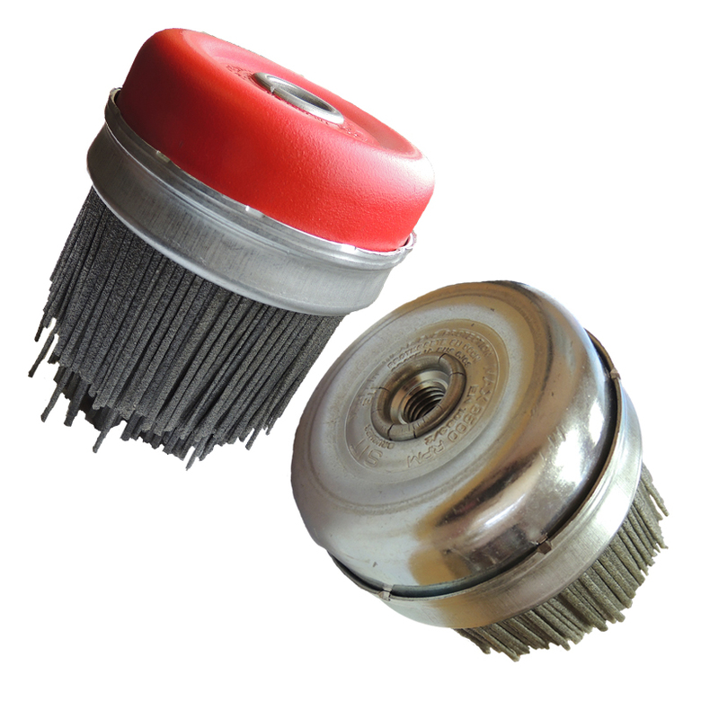 Щетки чашечные Д100*M14, ворс плоский полимер-абразив P80