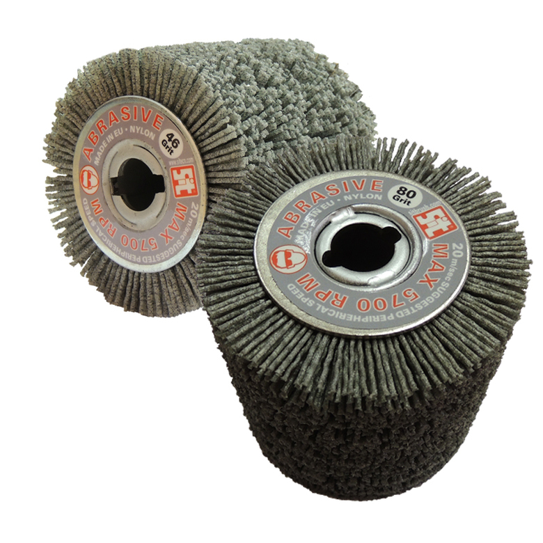 Щетка Д100*100*19+2 паза, ворс полимер-абразив P46, P80