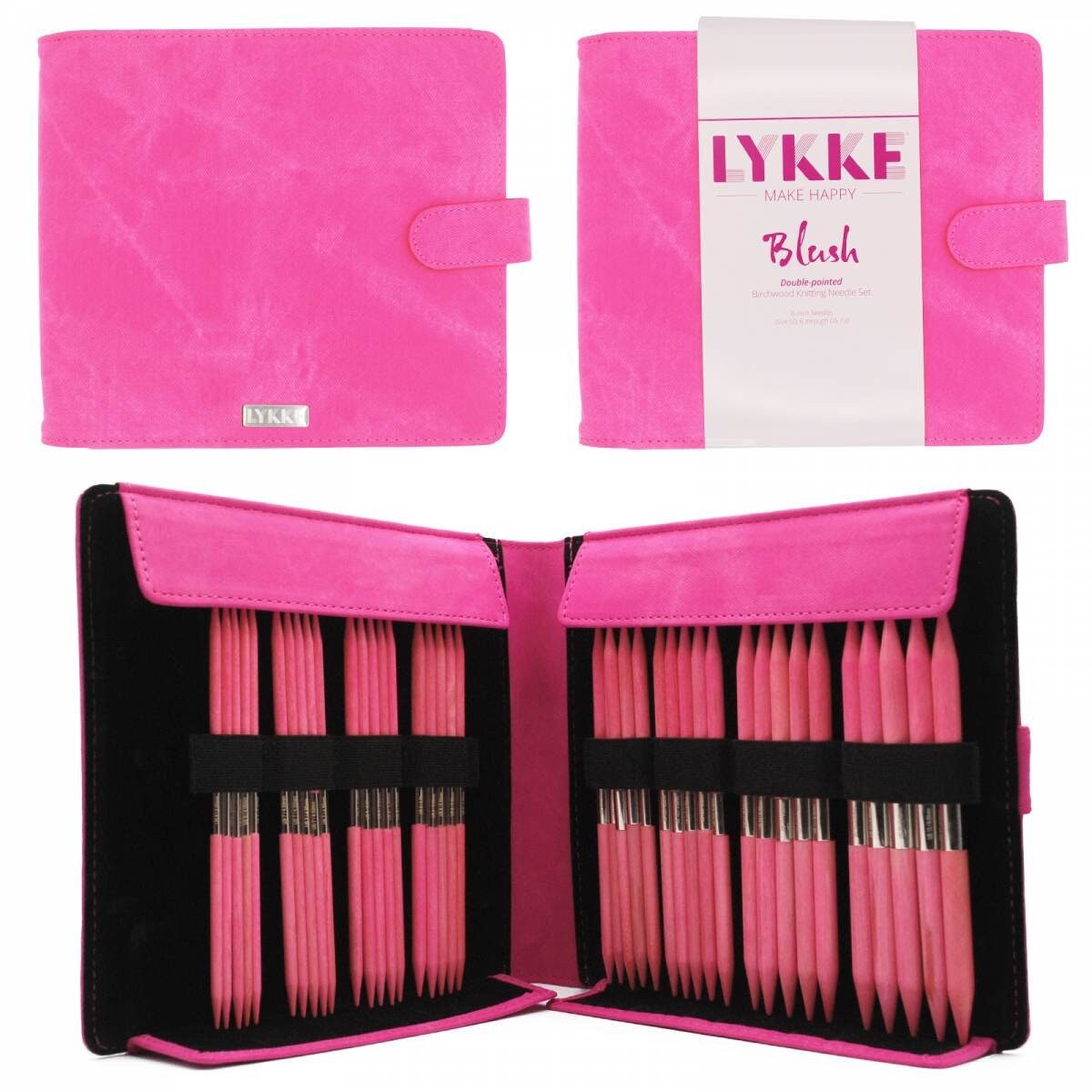 Набор чулочных спиц Lykke 15 см , размеры 4 - 9 мм, Blush Fuchsia