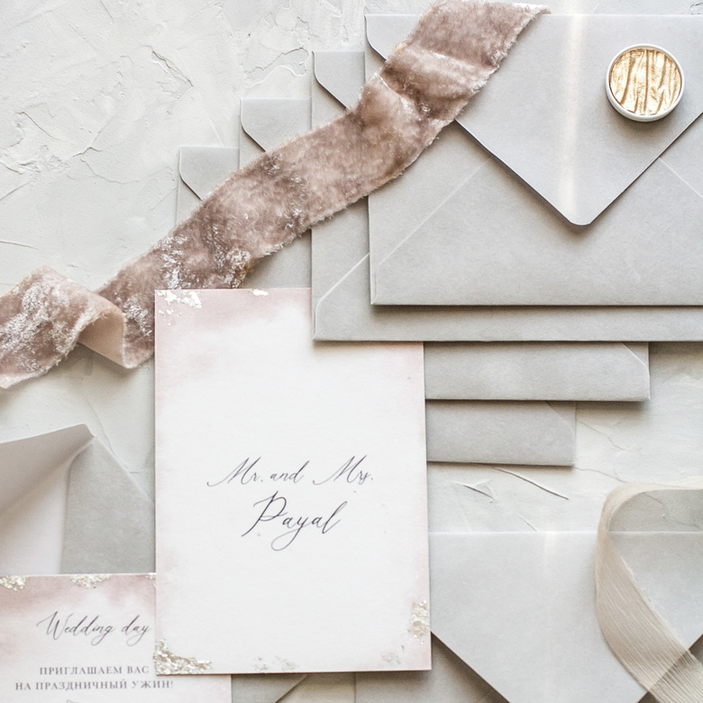 Лента "розовый мрамор"