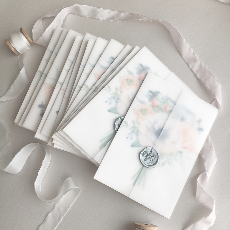 Приглашение с букетом