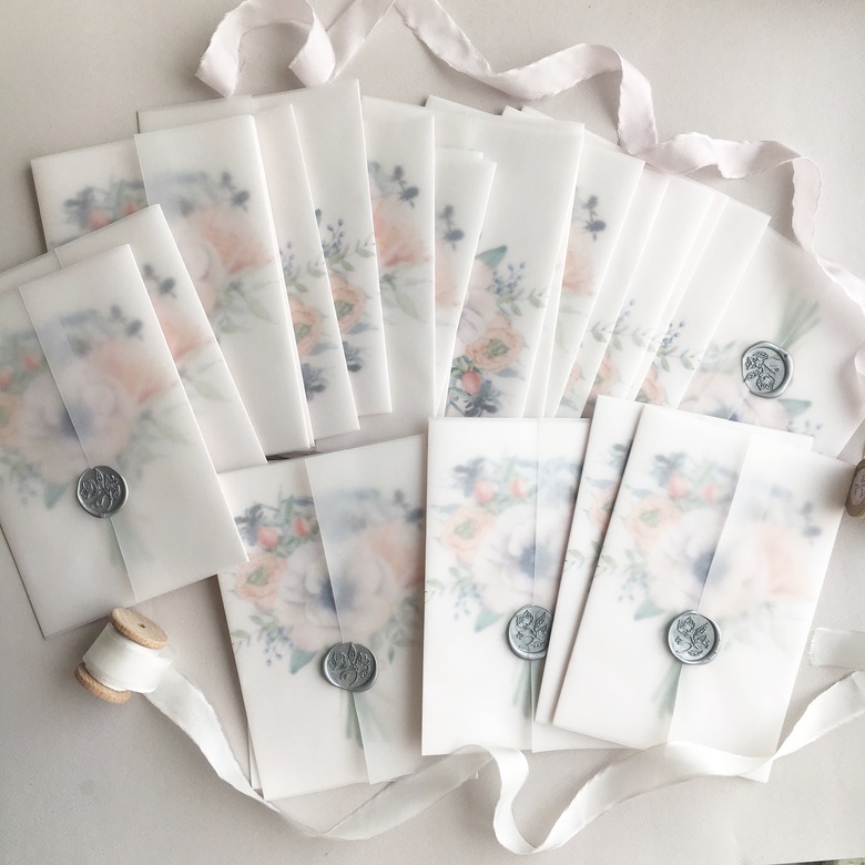 Приглашение с букетом