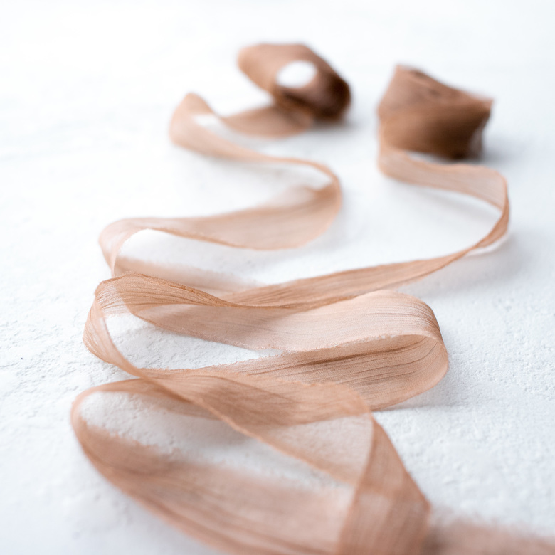 Лента из жатого шифона "Какао"