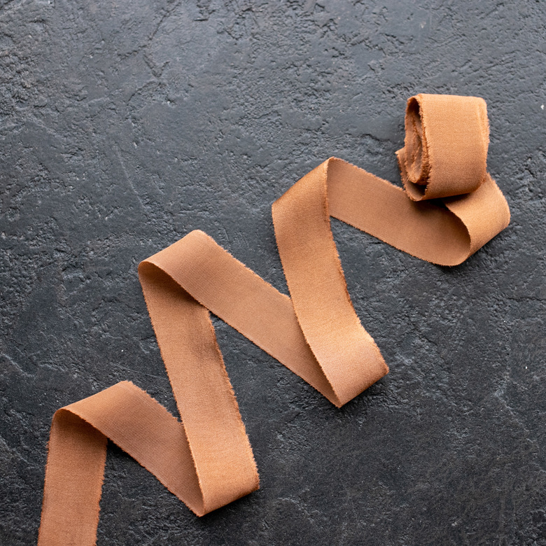 Атласная лента "Корица"