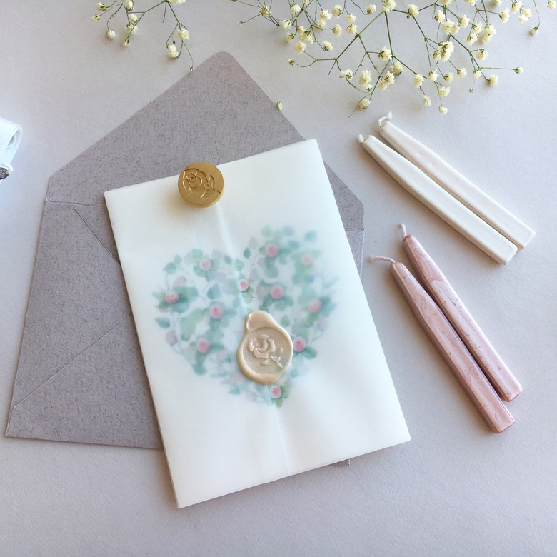 Свадебное приглашение с сердечком