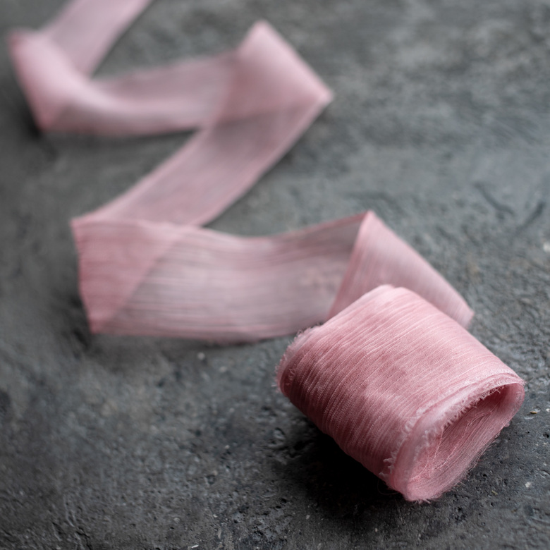 Лента из жатого шифона "Ягодный"