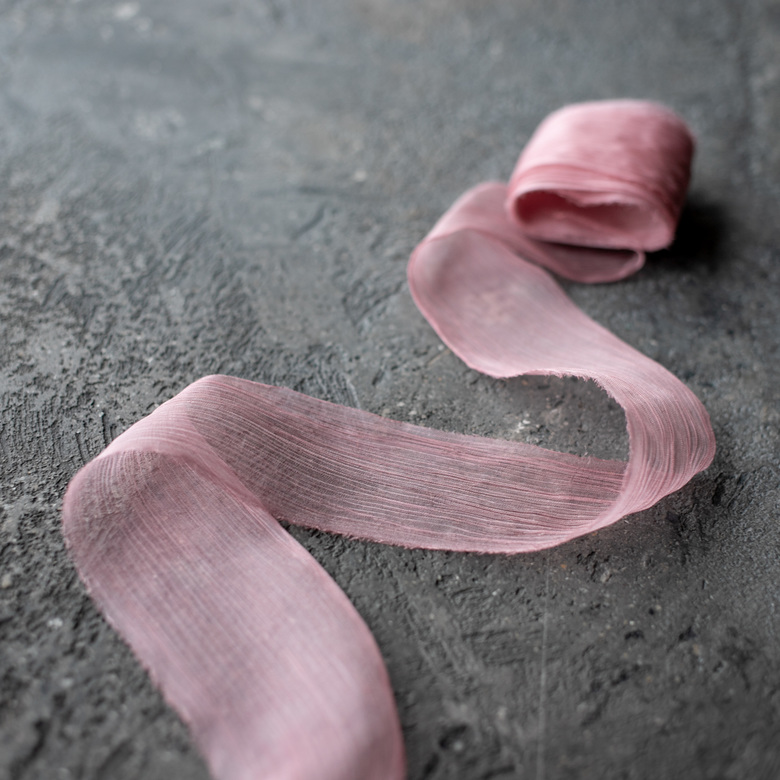 Лента из жатого шифона "Ягодный"