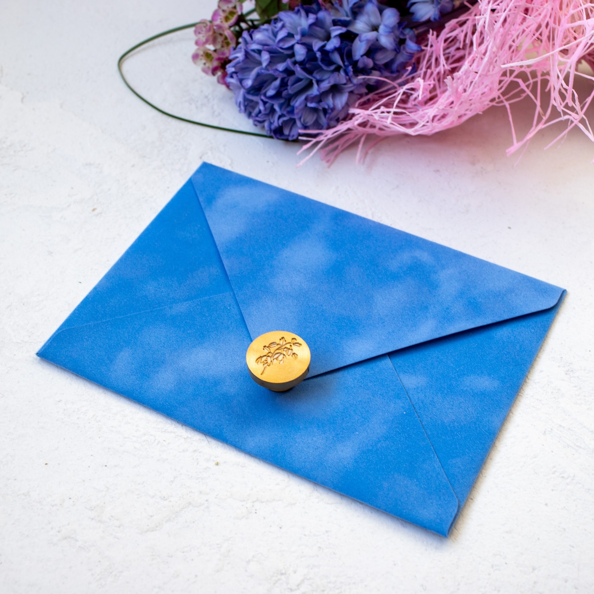 Бархатный конверт "Небесный Синий"