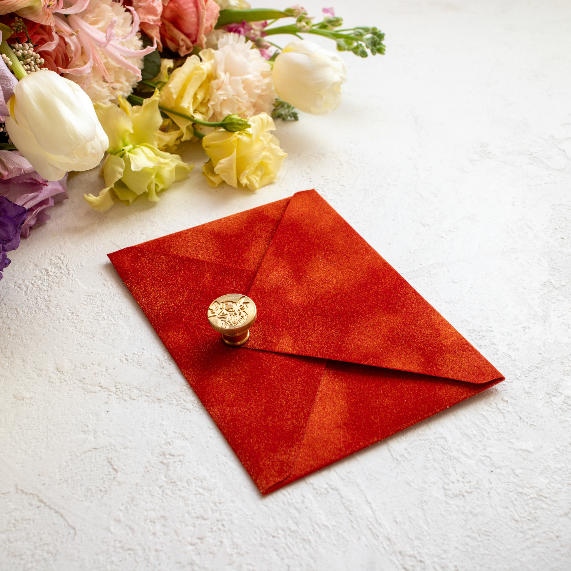 Бархатный конверт "Алый"