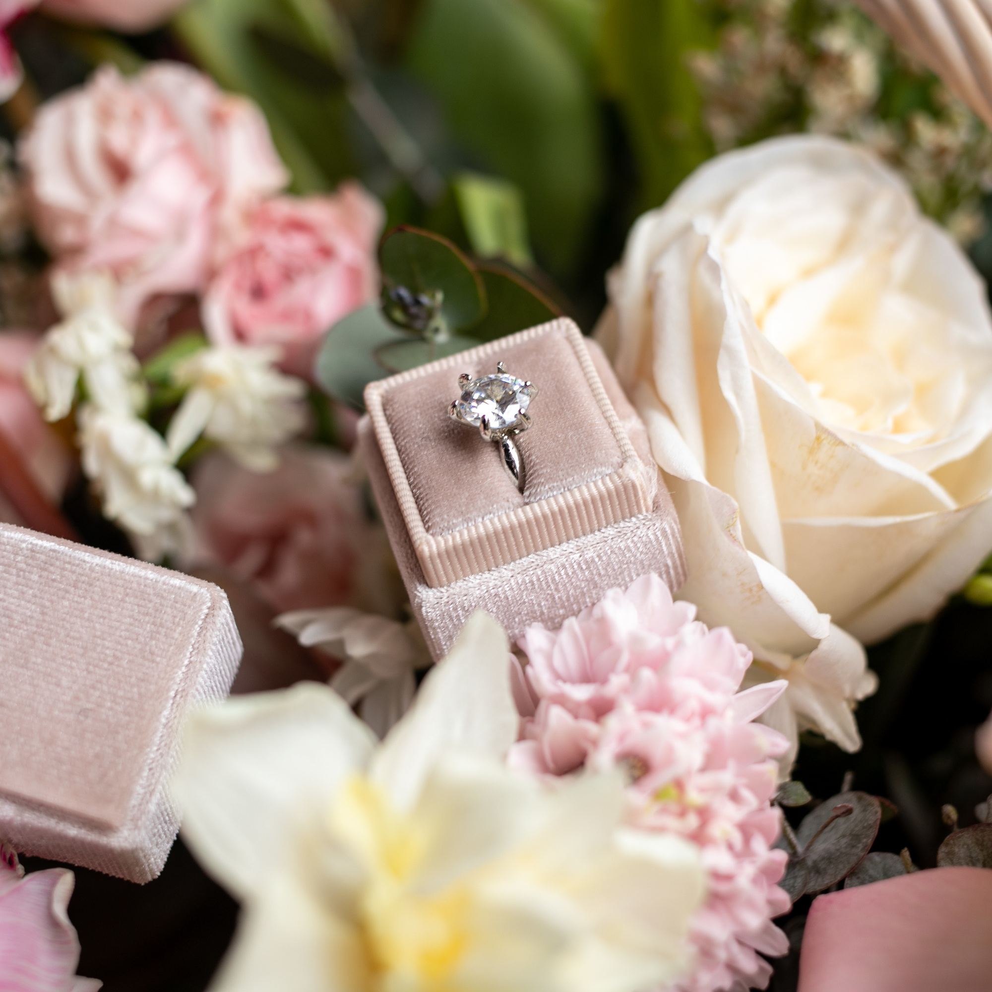 Бархатные коробочки для колец "Льняной"