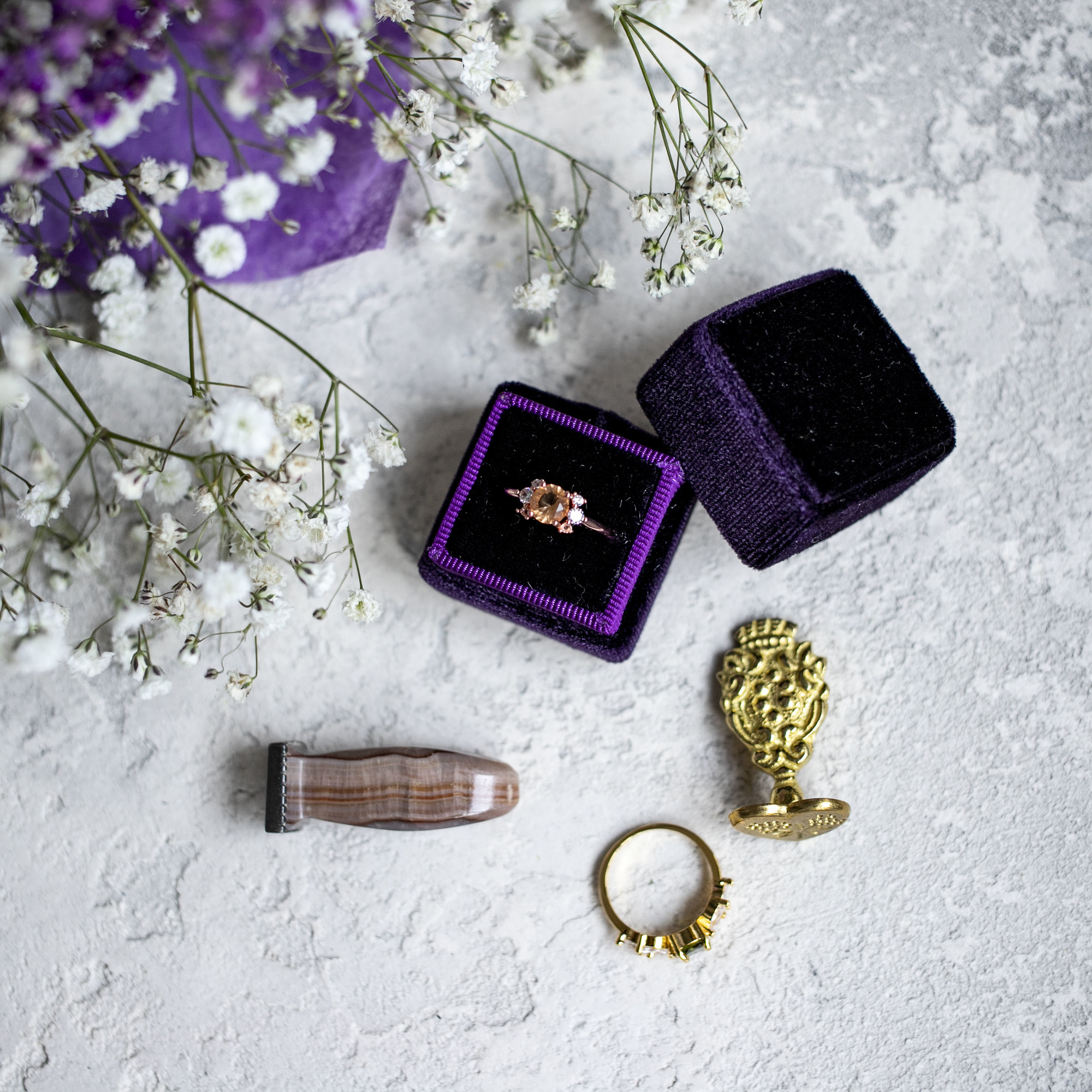 Бархатные коробочки для колец "Индиго"