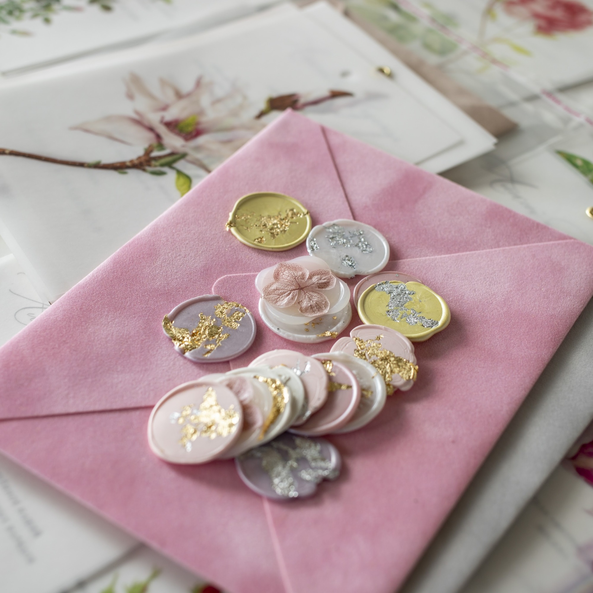 Бархатный конверт "розовый"