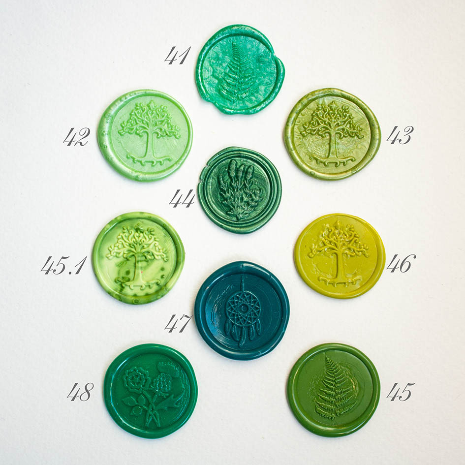 Сургучные печати зеленые