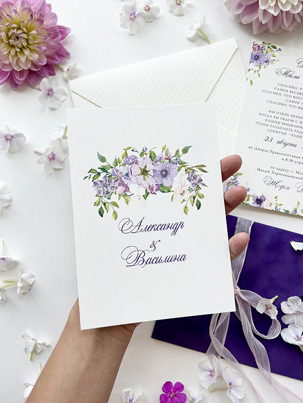 Приглашения на свадьбу с цветами