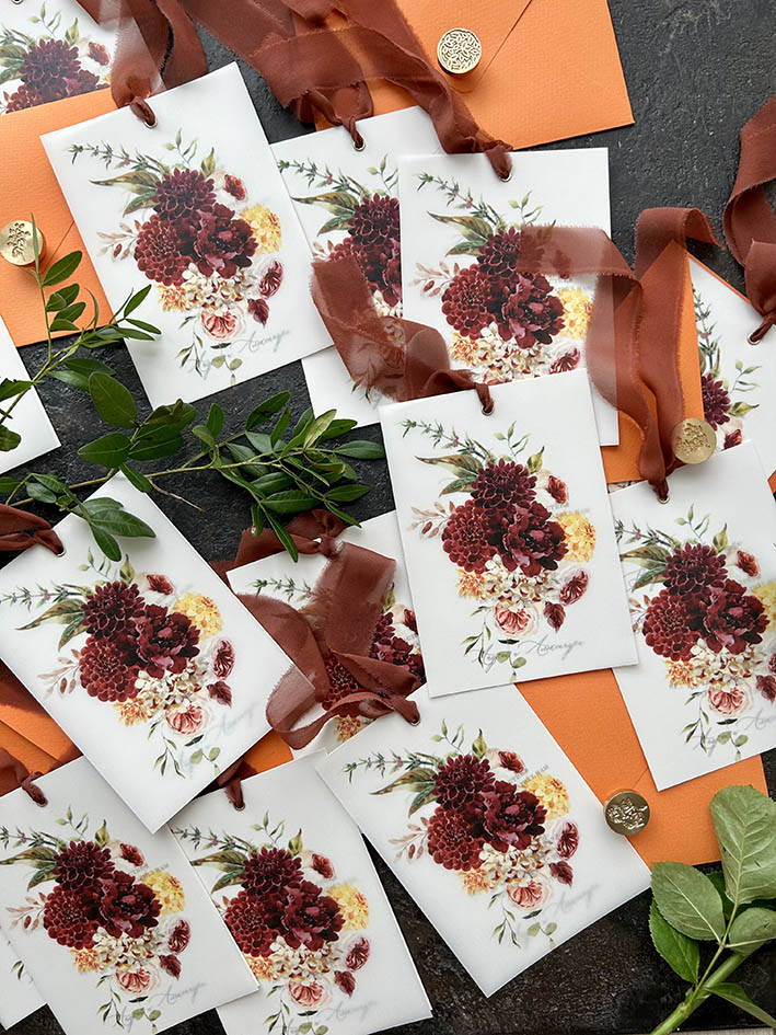 Пригласительные на свадьбу на осень