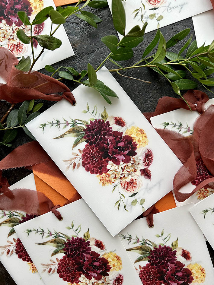 Пригласительные на свадьбу на осень