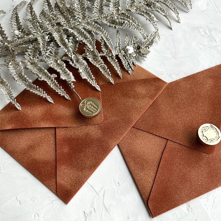 Конверты бархатные на новый год