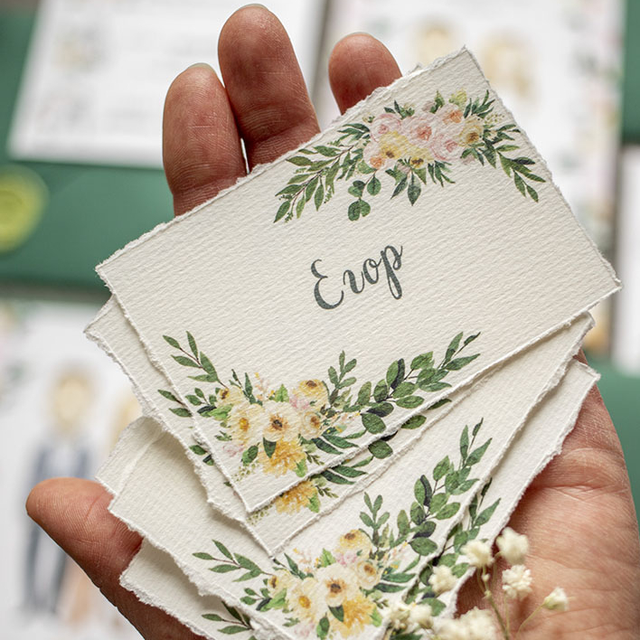 Карточки с именами гостей для рассадки