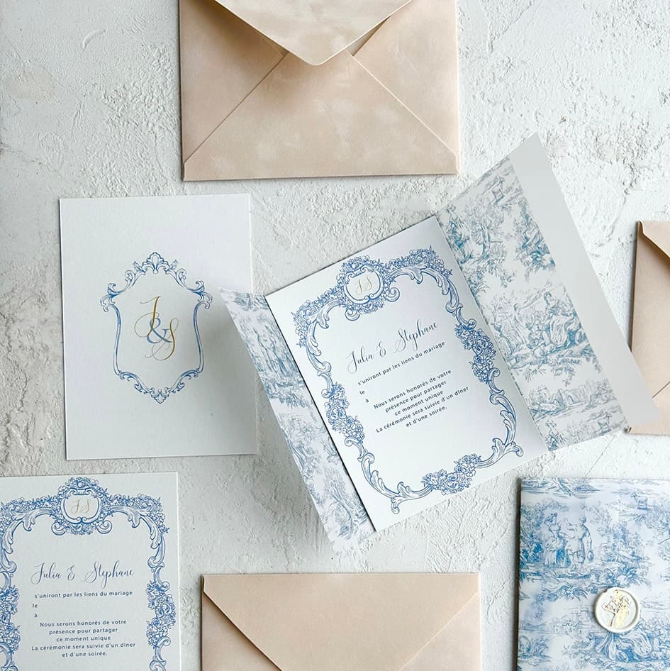 приглашения на свадьбу в классическом французском стиле