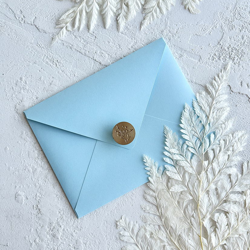 5. конверт топаз голубой для свадебных приглашений