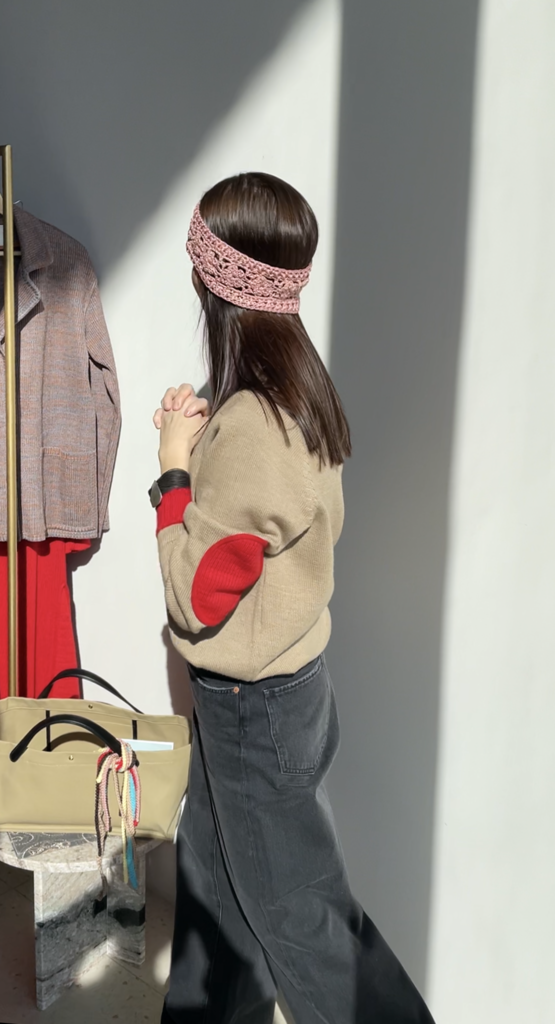 Повязка кроше, цвет пудра