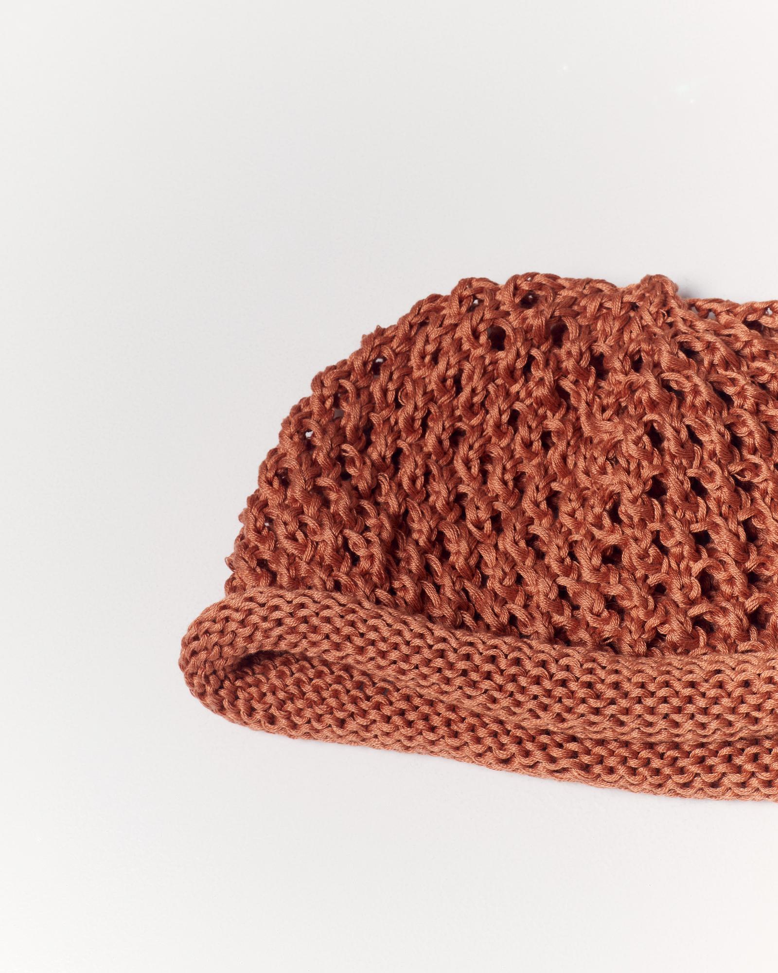 Шапка "сетка", цвет терракотовый